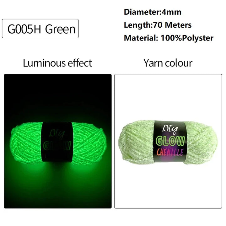 2mm 4mm Luminous Yarn Glow in the Dark Yarn