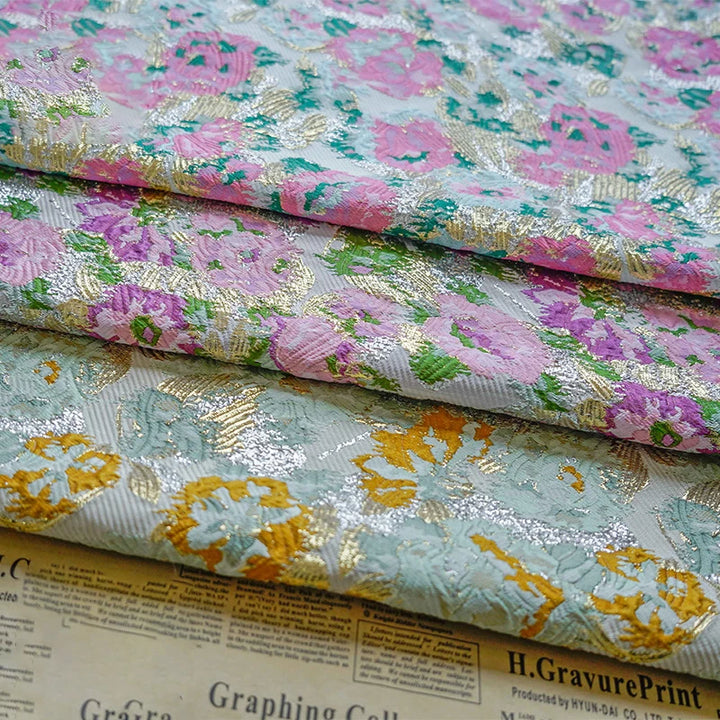 Lumerel Colorful Gold Flower Yarn Dyed Jacquard Fabric