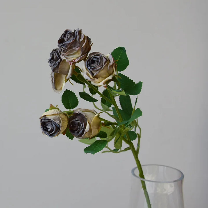 Serein 17 inch 5 Head Vintage Faux Rose Flower