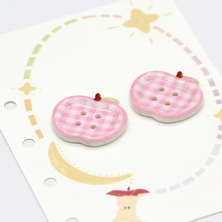 Totson 25mm Cute Fruit Shape Plastic Button - 10 PC