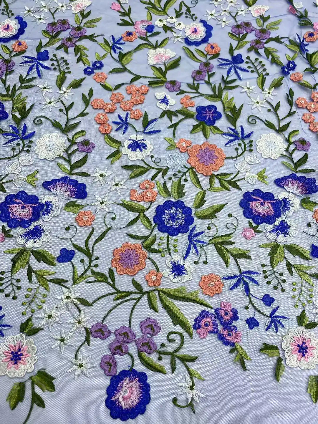 5 Yards / 14 Colors / Etherea Multicolor Flowers Tulle Lace Fabric