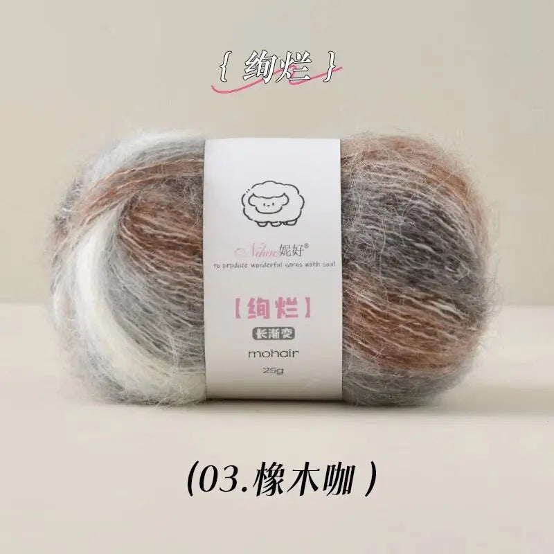 50g Gradient Blended Mohair  Yarn