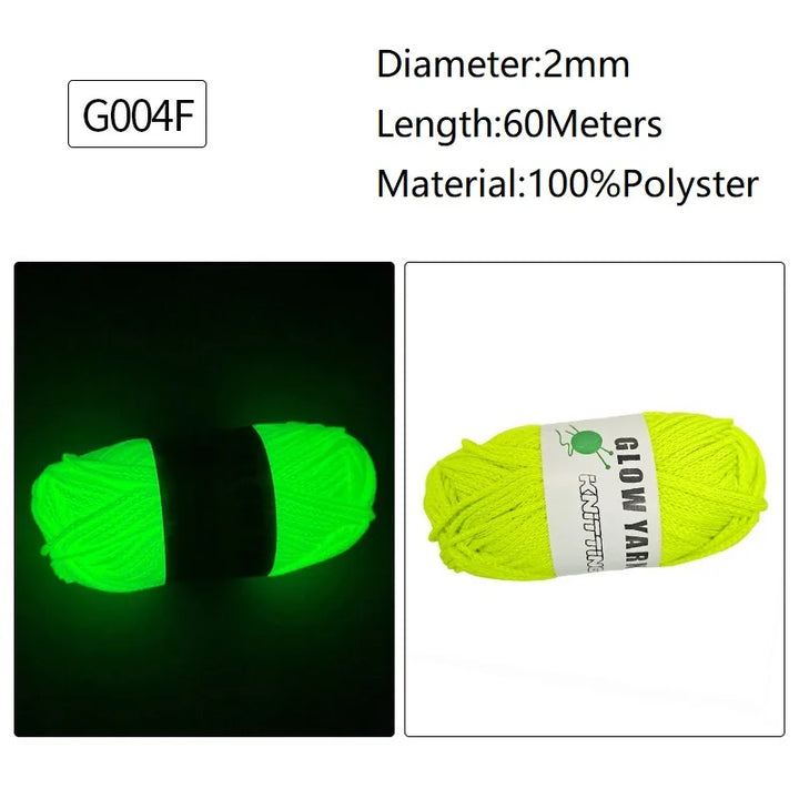 2mm 4mm Luminous Yarn Glow in the Dark Yarn