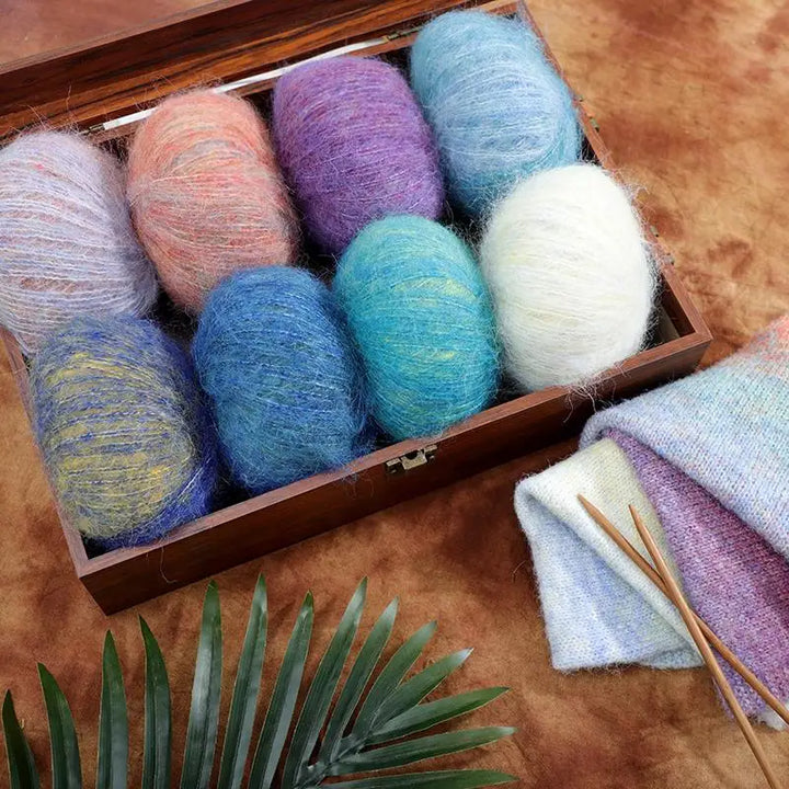 250g/set Colorful Mohair Yarn for Hand Knitting