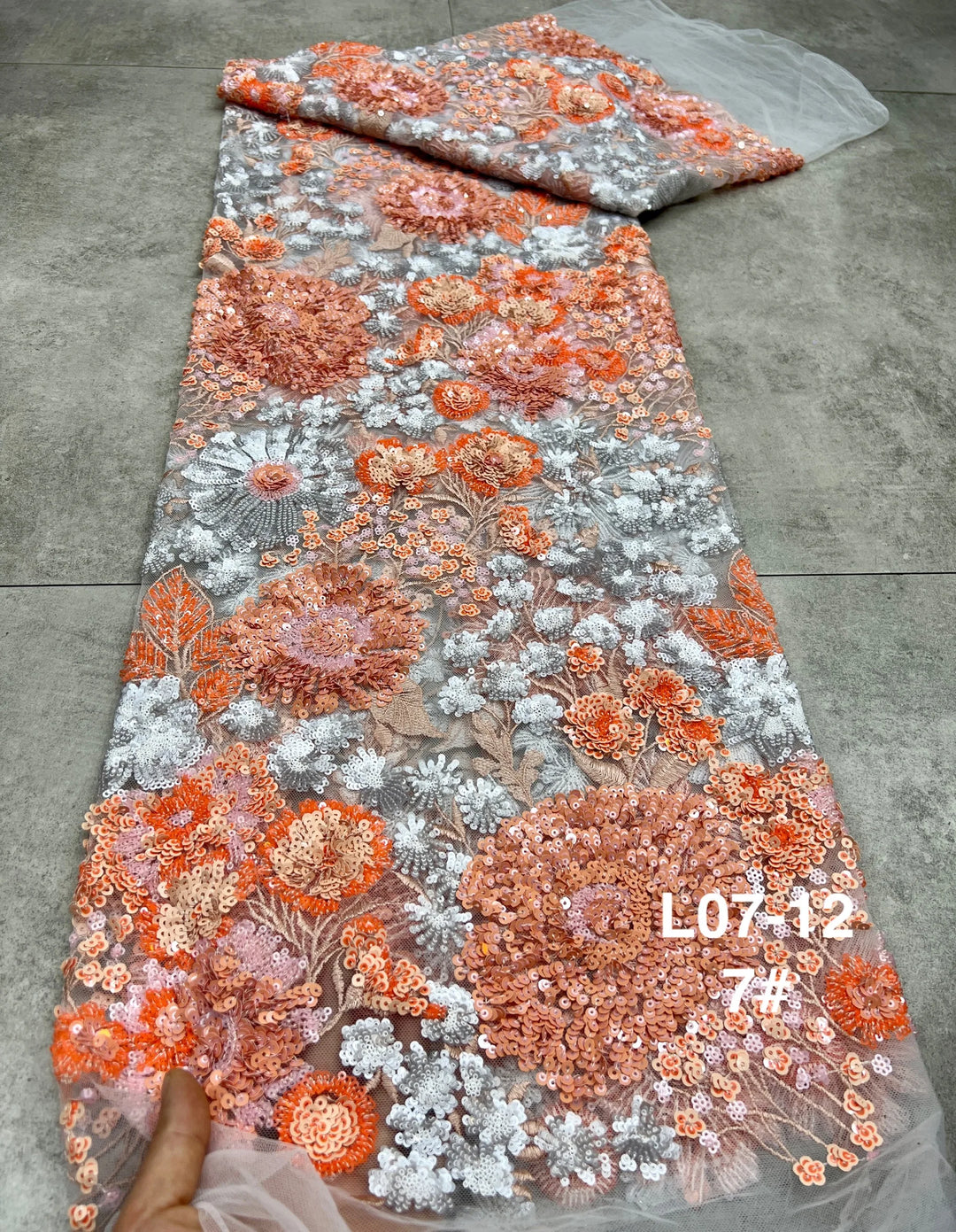 5 YARDS / 10 COLORS / Aurette Floral Beaded Embroidery Bridal Mesh Lace Fabric