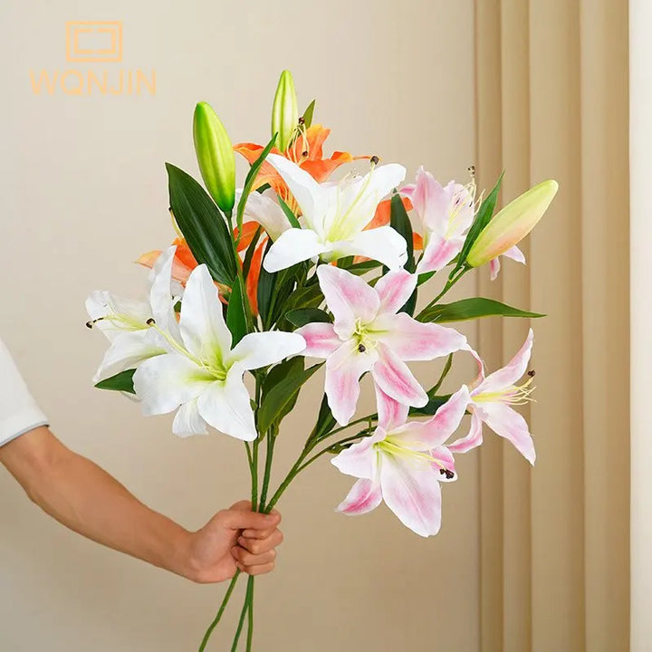 29" Faux Lily Flowers Bundle