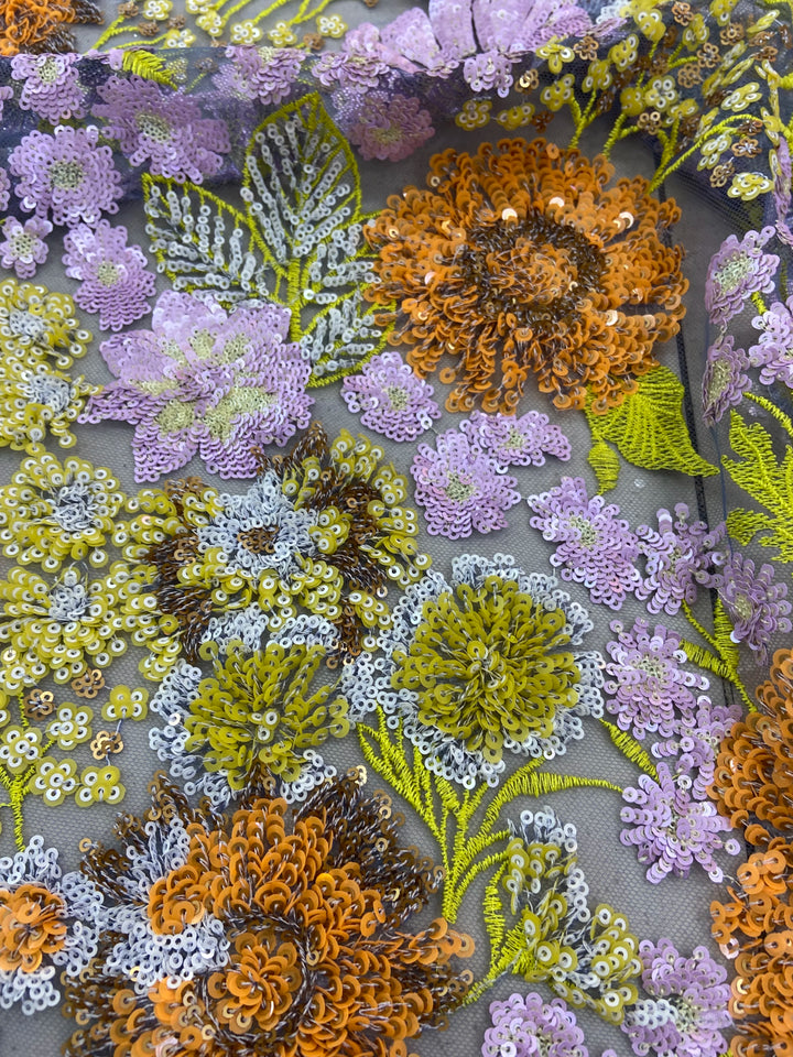 5 YARDS / 10 COLORS / Aurette Floral Beaded Embroidery Bridal Mesh Lace Fabric