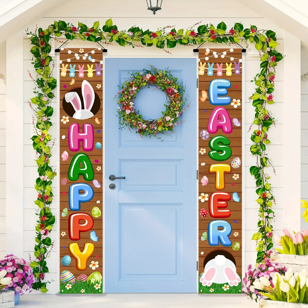 Happy Easter Bunny Friends Door Banner / 2PC