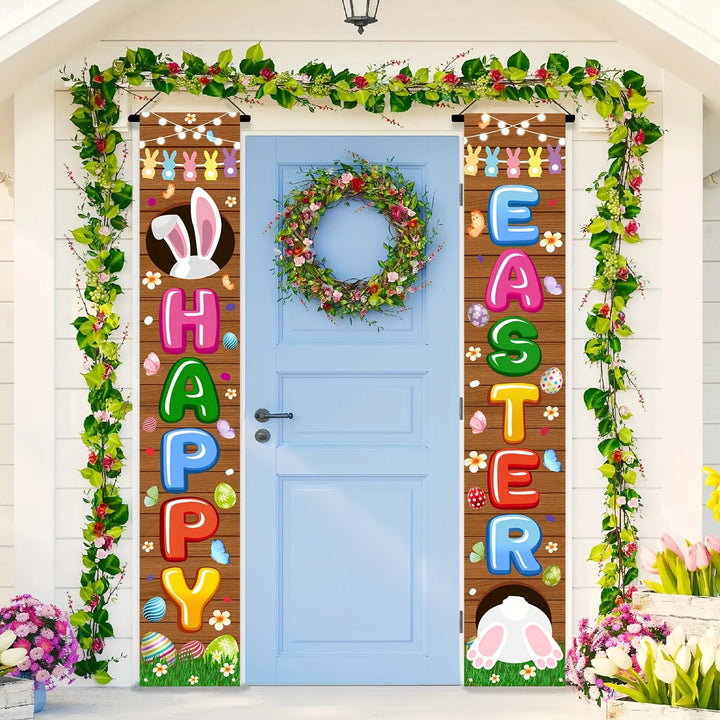 Happy Easter Bunny Friends Door Banner / 2PC