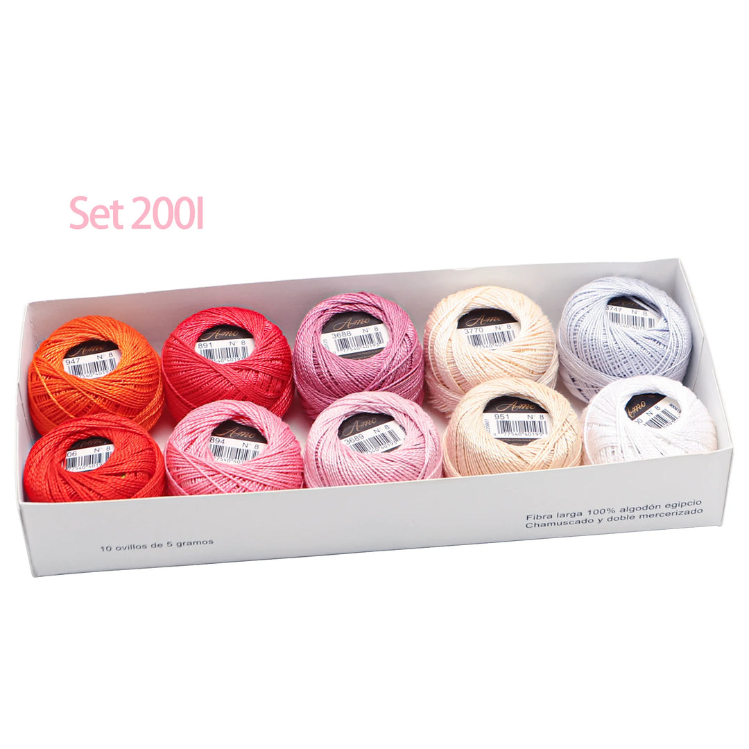 12 Roll / 100% Egyptian Cotton Crochet Thread Set