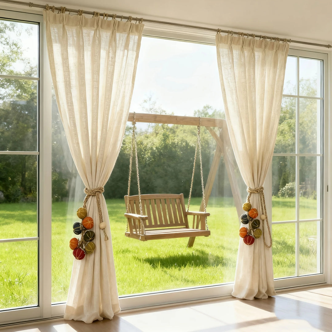 2 PC Zavelle Pumpkin-String Curtain Decorative Tie