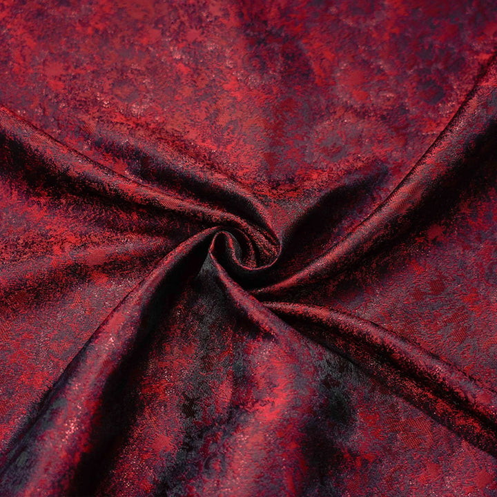 Milo Crimson Red Textured Yarn Dyed Jacquard Fabric