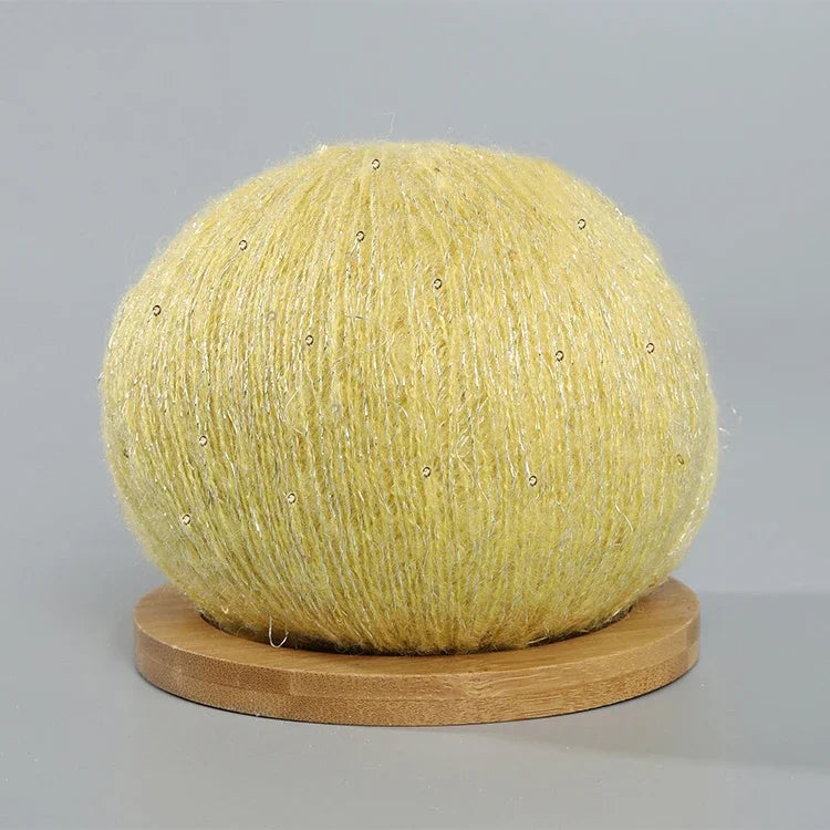50g Lace  Mohair Yarn with Sequins