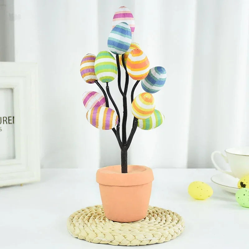 Colorful Easter Foam Egg Tree Flower Pot