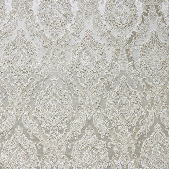 Eldenburg Ivory Textured Damask Jacquard Brocade Fabric