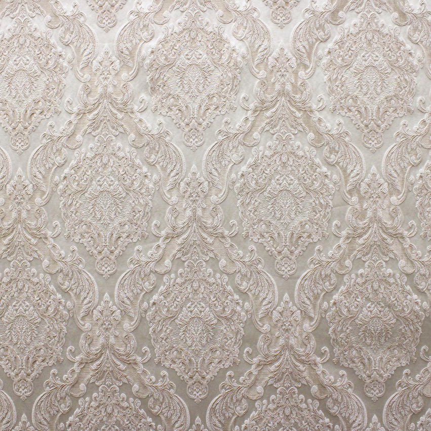 Eldenburg Beige Textured Damask Jacquard Brocade Fabric