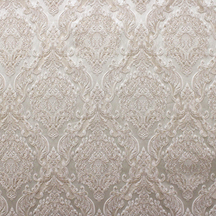 Eldenburg Beige Textured Damask Jacquard Brocade Fabric