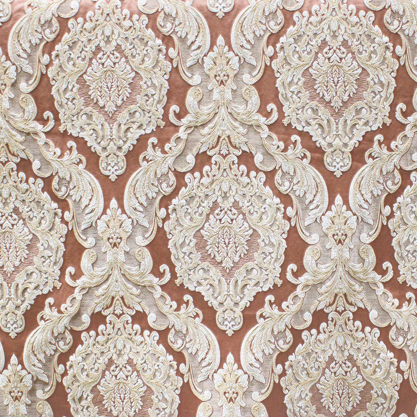 Kuster Textile Eldenburg Blush Textured Damask Jacquard Brocade Fabric – Classic ...