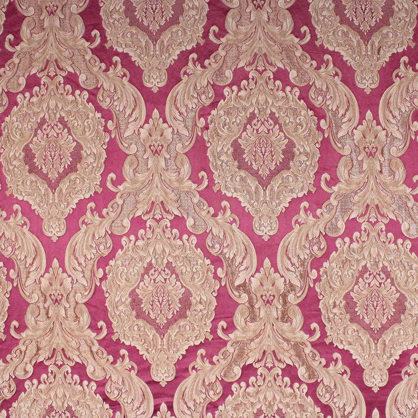 Eldenburg Crimson Textured Damask Jacquard Brocade Fabric