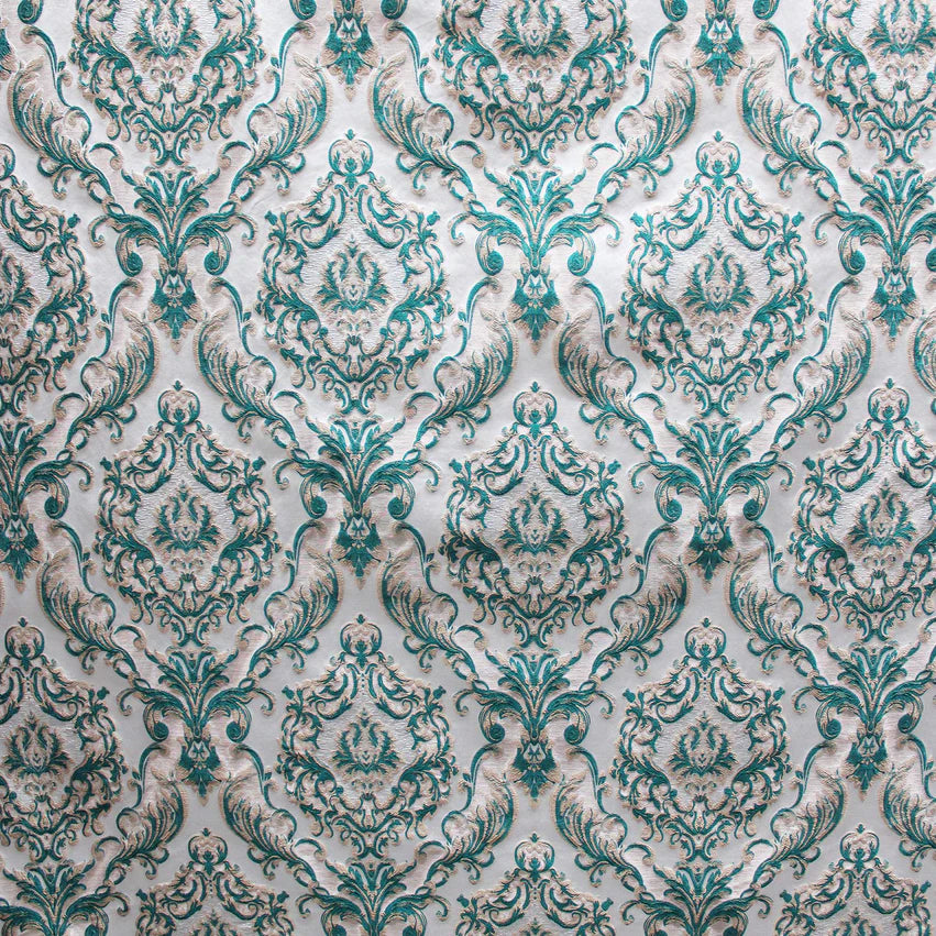 Eldenburg Moss Green Textured Damask Jacquard Brocade Fabric