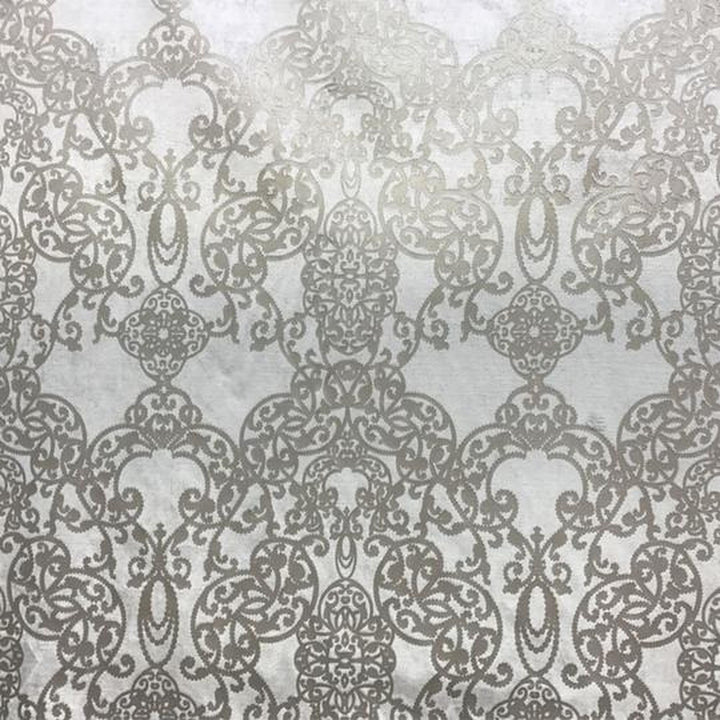 Valence Damask Foil Print Velvet Fabric by the Yard | 7 Colors
