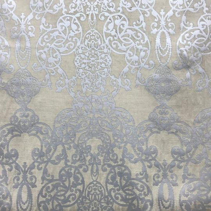 Valence Damask Foil Print Velvet Fabric by the Yard | 7 Colors
