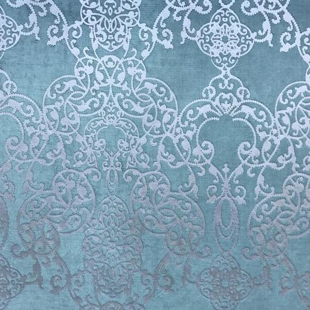 Valence Damask Foil Print Velvet Fabric by the Yard | 7 Colors