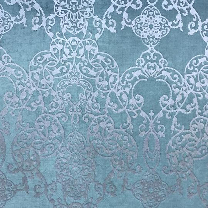 Valence Damask Foil Print Velvet Fabric by the Yard | 7 Colors
