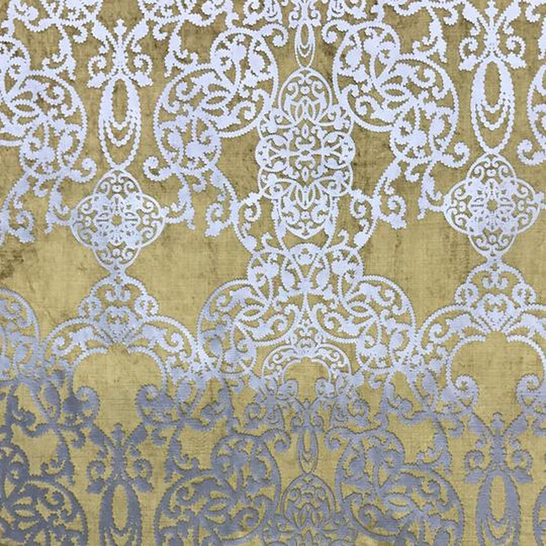 Valence Damask Foil Print Velvet Fabric by the Yard | 7 Colors
