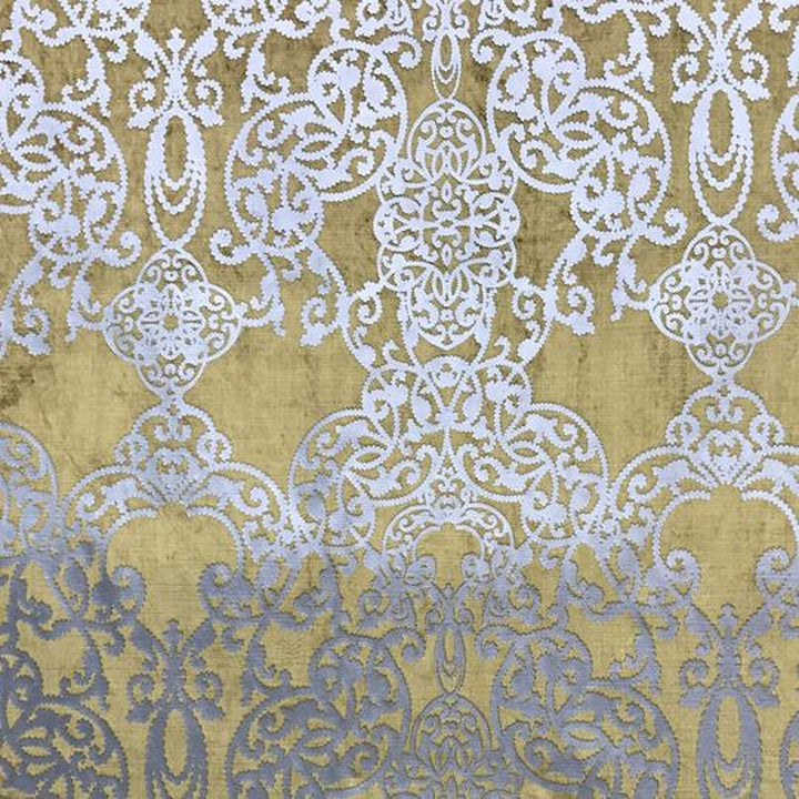 Valence Damask Foil Print Velvet Fabric by the Yard | 7 Colors