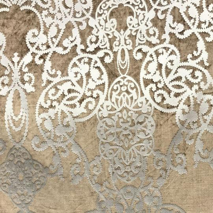 Valence Damask Foil Print Velvet Fabric by the Yard | 7 Colors