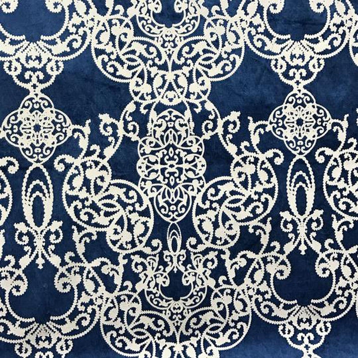 Valence Damask Foil Print Velvet Fabric by the Yard | 7 Colors