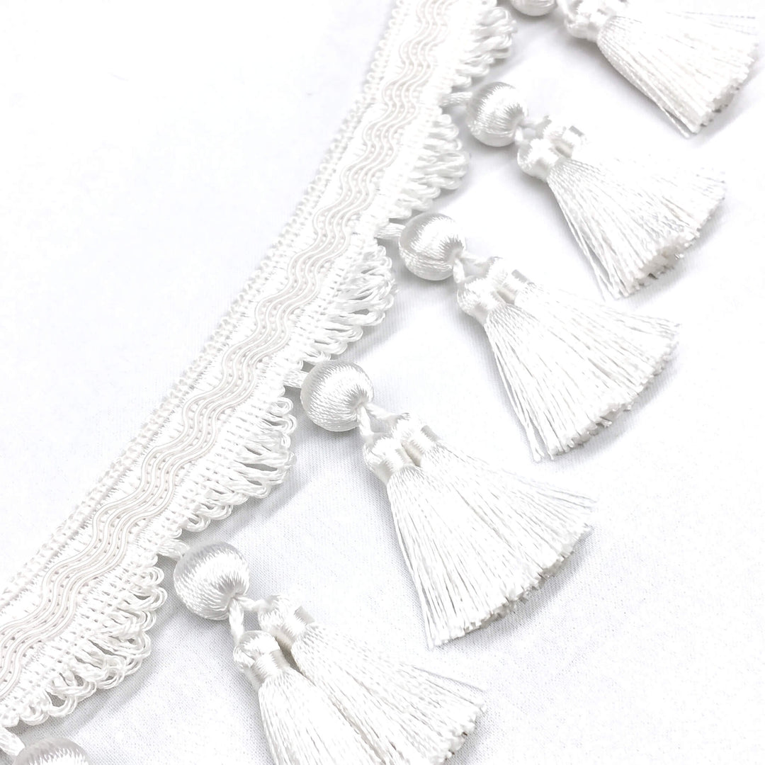 4" Valletta Off-White Tassel Trim Fringe