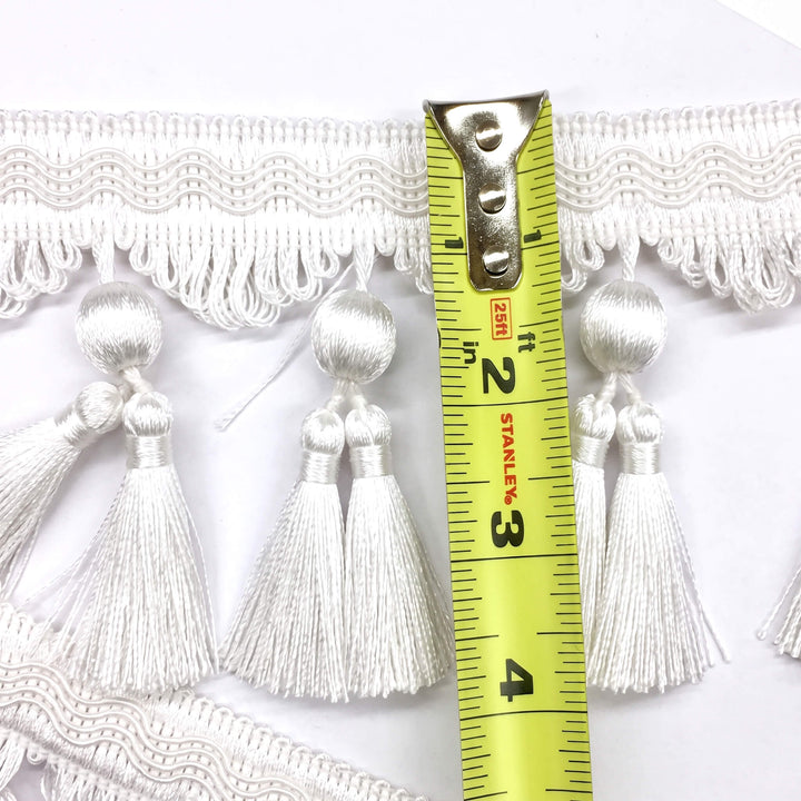 4" Valletta Off-White Tassel Trim Fringe