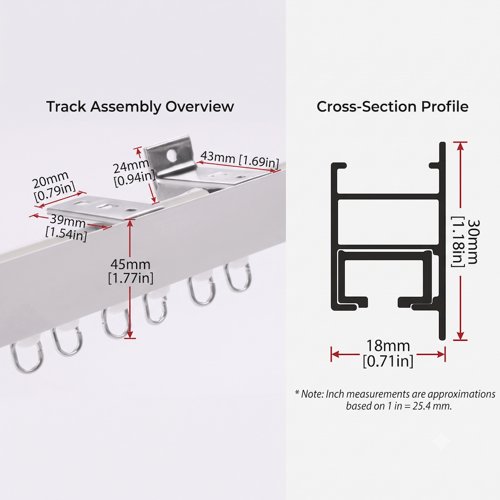 Veltrano Modern Aluminium Double Curtain Track