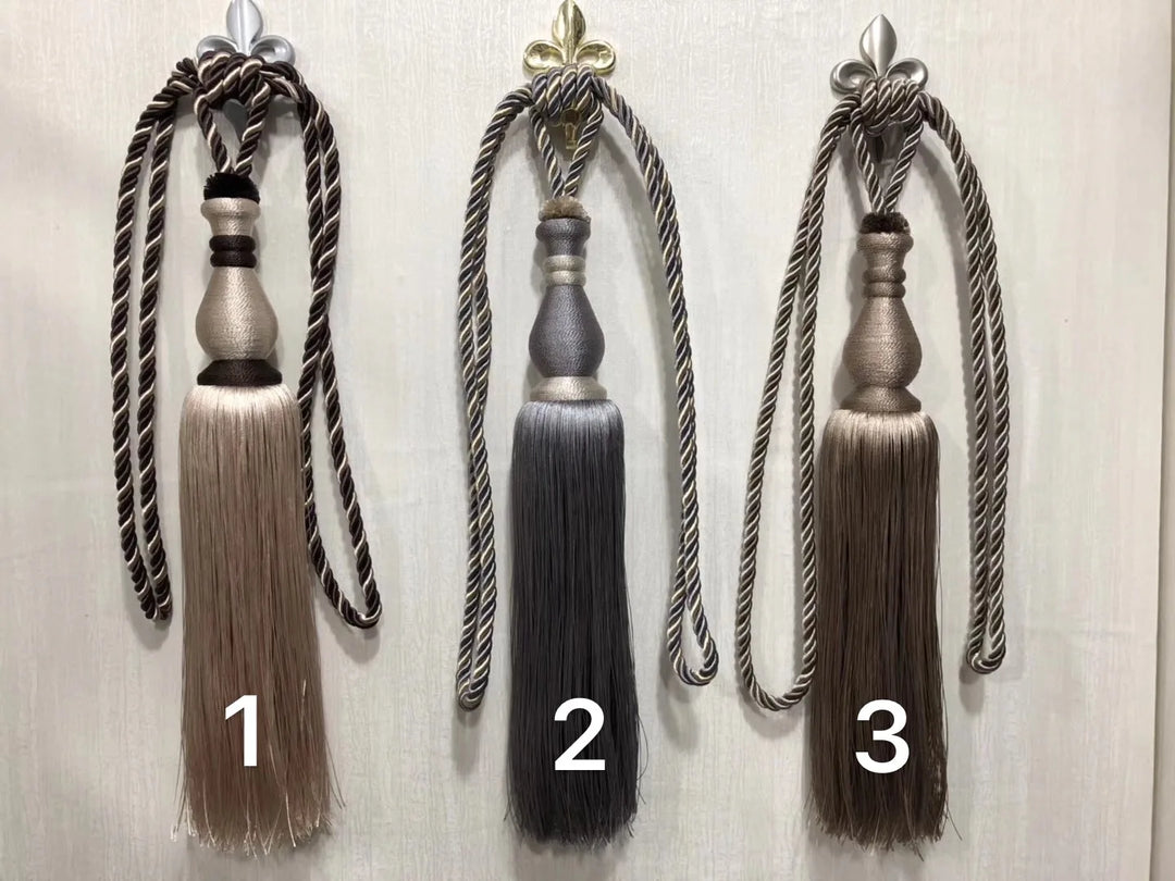 6 COLORS / Pixie Decorative Curtain Drapery Holdback Tieback / PAIR