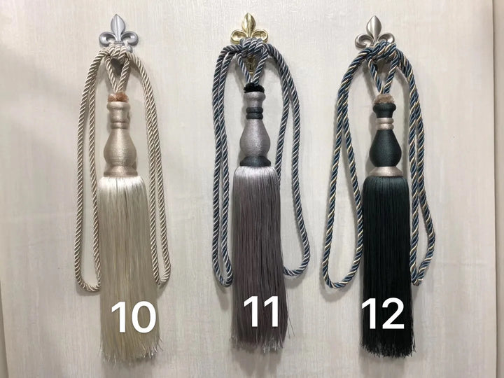 6 COLORS / Pixie Decorative Curtain Drapery Holdback Tieback / PAIR