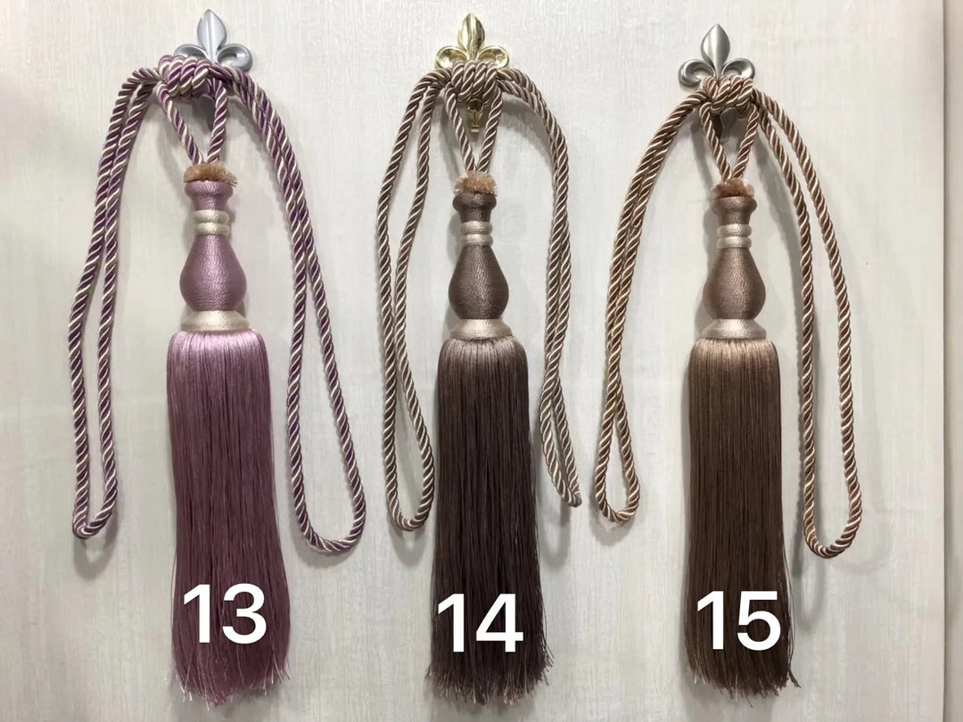 6 COLORS / Pixie Decorative Curtain Drapery Holdback Tieback / PAIR