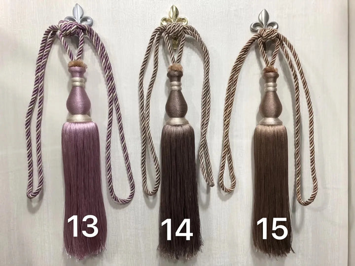 6 COLORS / Pixie Decorative Curtain Drapery Holdback Tieback / PAIR