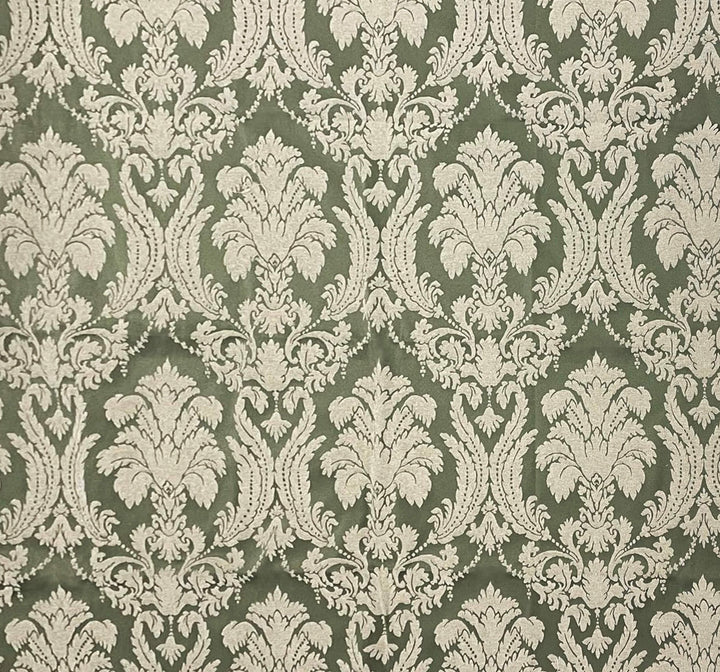 108" Wide Vivian Large Damask Moss Green Jacquard Fabric