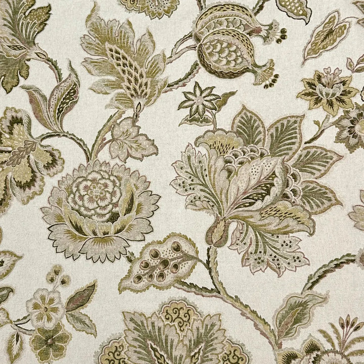 Adelina Flower Sage Cotton Linen Fabric