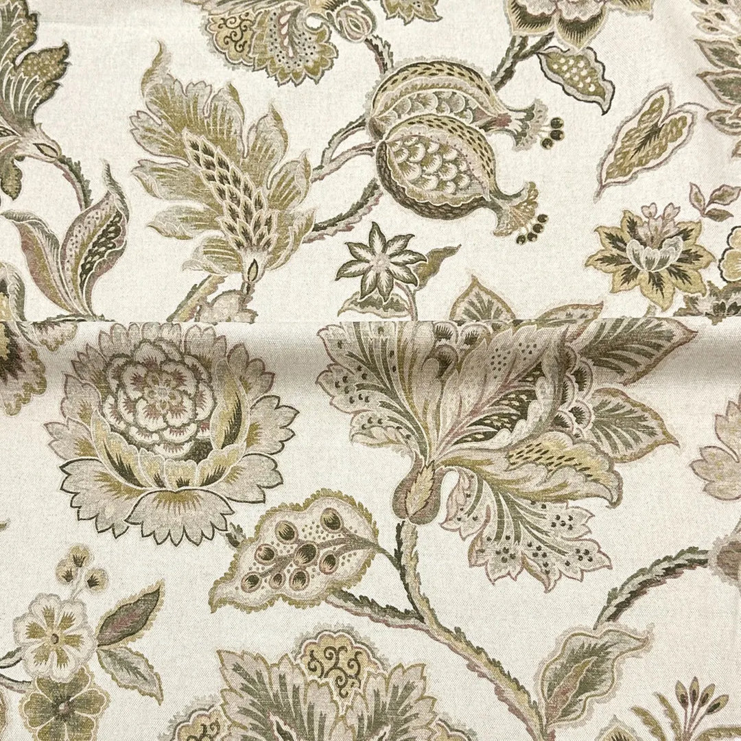 Adelina Flower Sage Cotton Linen Fabric