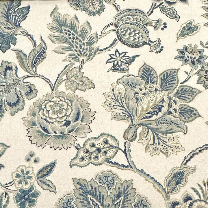Adelina Flower Denim Cotton Linen Fabric