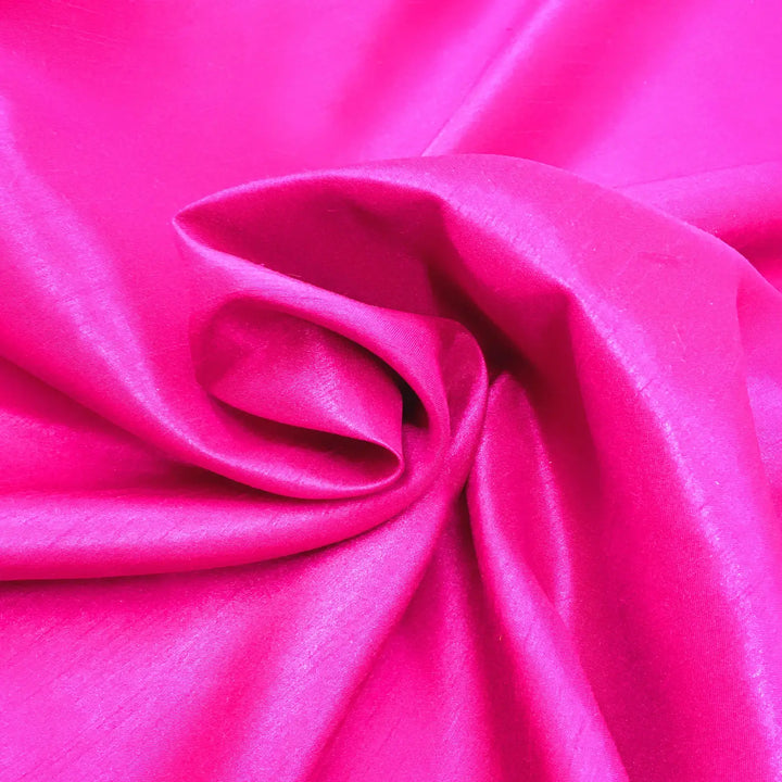 Fuchsia Pink Black White 60" Polyester Shantung Dupioni Silk fabric