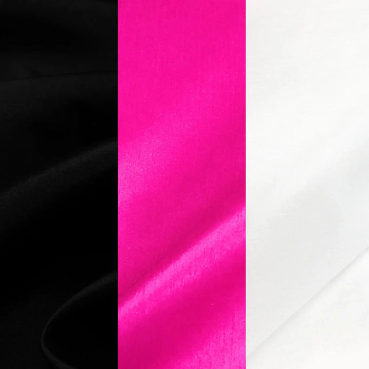 Fuchsia Pink Black White 60" Polyester Shantung Dupioni Silk fabric