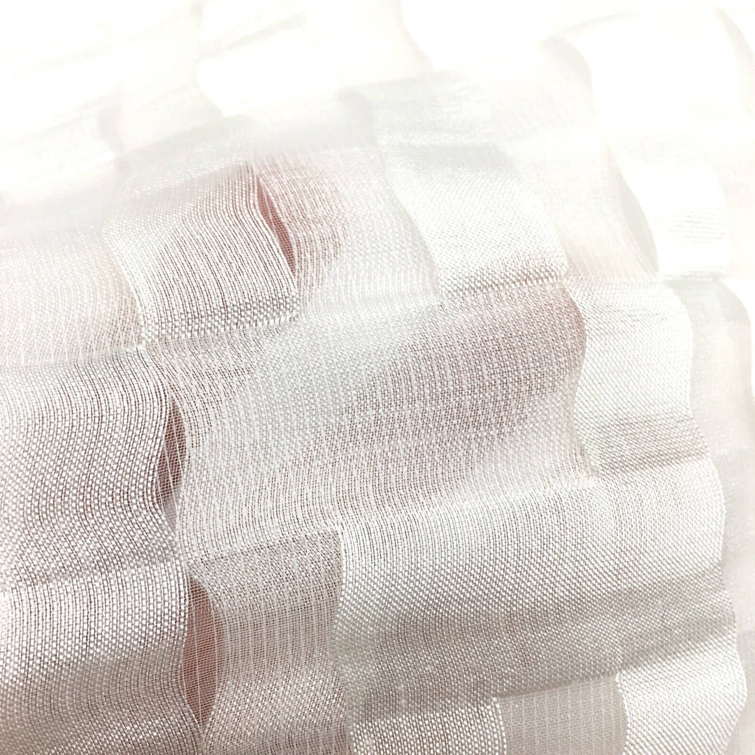 Ivory Geometric Open Weave Soft Sheer Fabric/ Curtain, Decor, Upholstery, Costume/Fabric