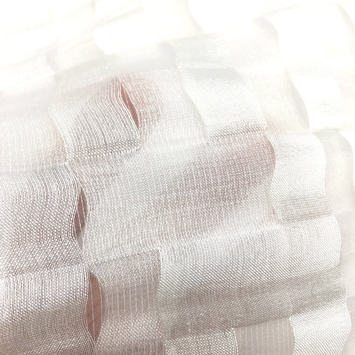 Ivory Geometric Open Weave Soft Sheer Fabric/ Curtain, Decor, Upholstery, Costume/Fabric