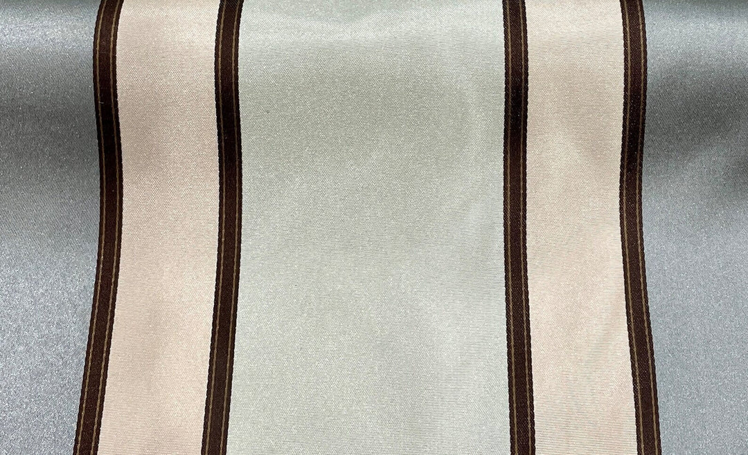 Summer Beach Finta Seta Righe Tessuto Grigio Azzurro