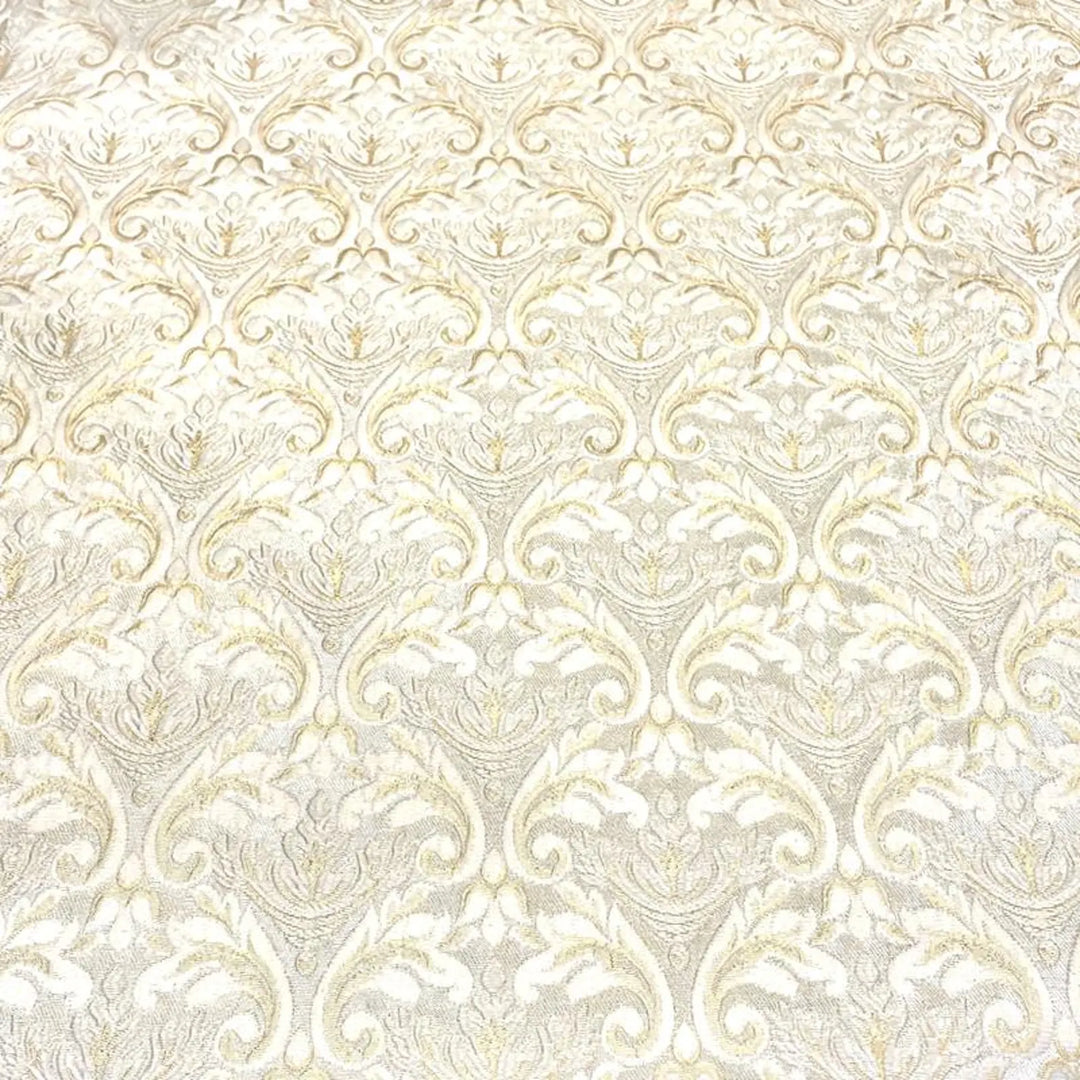 110" Wide CATERINA Ivory Light Gold Damask Brocade Jacquard Fabric