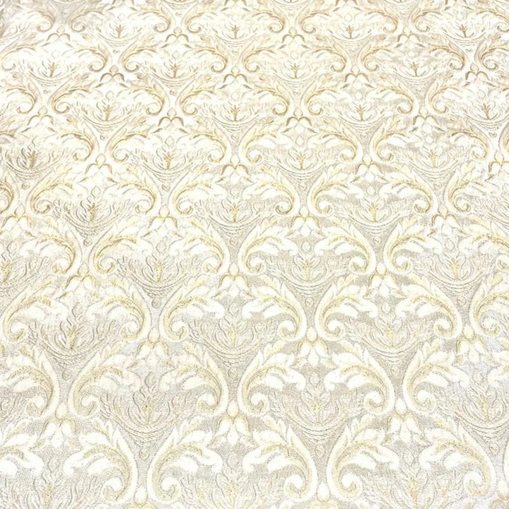110" Wide CATERINA Ivory Light Gold Damask Brocade Jacquard Fabric
